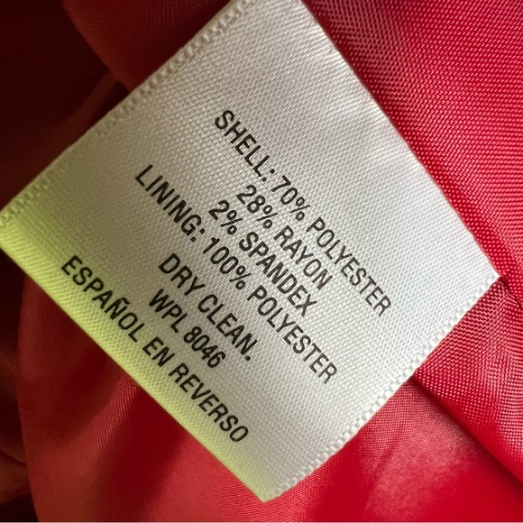 JM Collections Red Double-Breasted classic pea coat Jacket size S - Picture 5 of 6